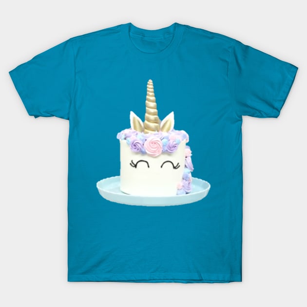 Unicorn Cake T-Shirt by furrymarshmallow